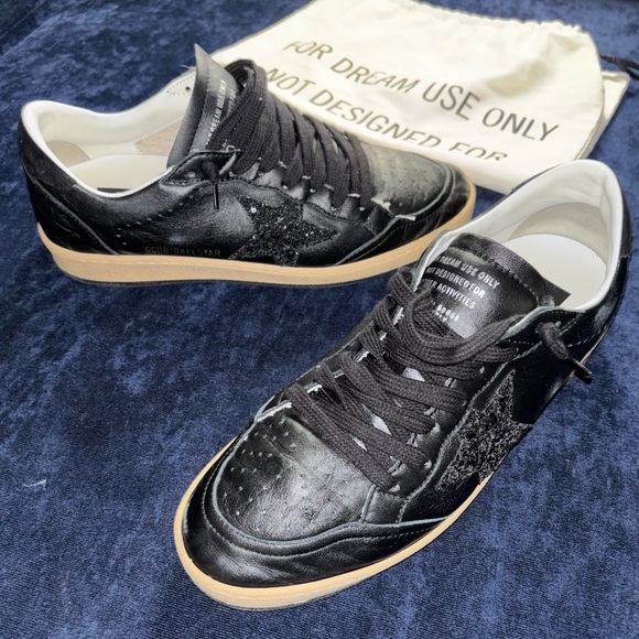 Golden Goose Ball star black leather Sz. 10 LIKE NEW - Picture 1 of 6
